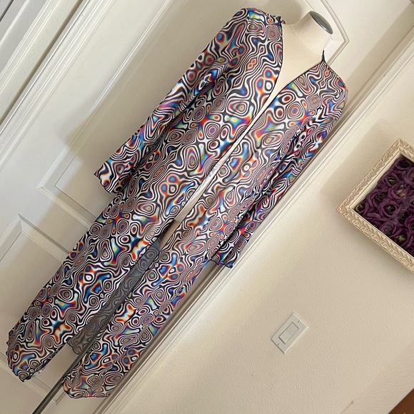 Shein / Longline Kimono / Geometric Patterned / Colorful - Picture 12 of 12